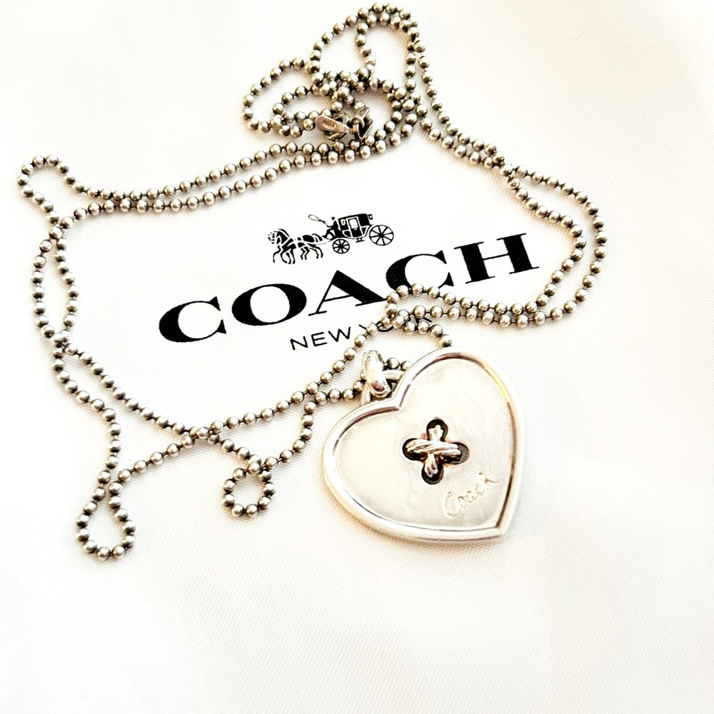 💰SOLD💰RARE Coach 925 Sterling Silver Heart Necklace - Picture 5 of 11